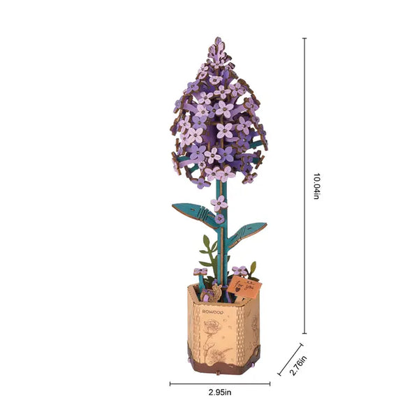 3D Wooden Flower Puzzles: Lilac