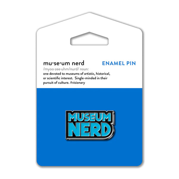 Museum Nerd Neon Blue Enamel Pin